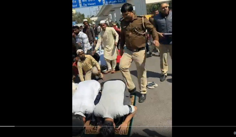 Delhi Police sub-inspector suspended for 'kicking' people offering namaz on road; area tense