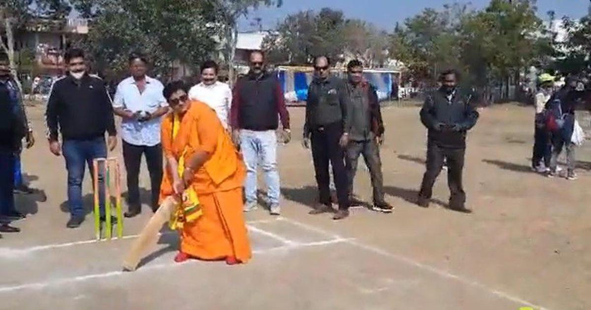 Out on bail on medical grounds, Pragya Thakur plays cricket in Bhopal