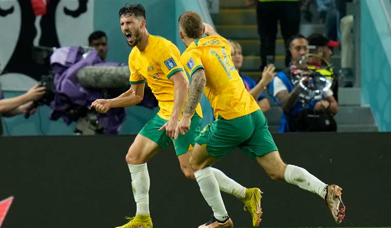 Australia march into round of 16 for first time since 2006, beat Denmark 1-0