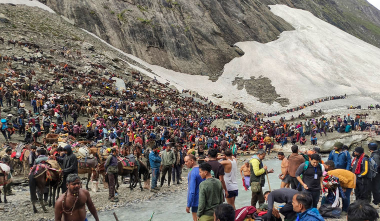 Amarnath Yatra temporarily halted due to bad weather